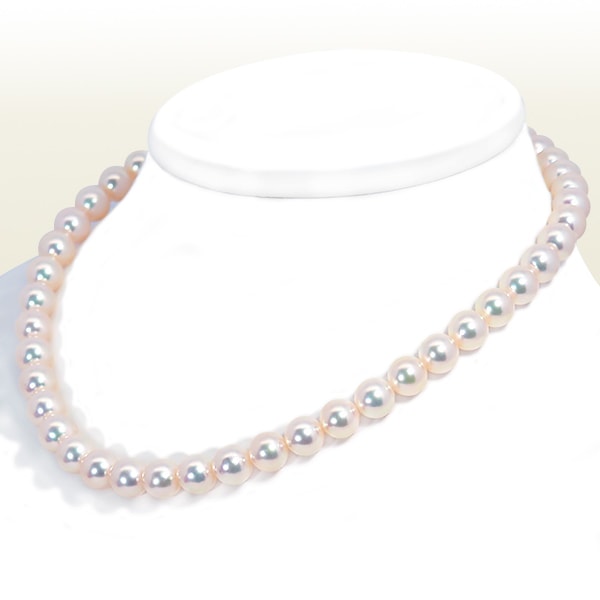 花珠真珠あこや真珠ネックレスパールネックレス＜9～9.5mm＞アコヤ真珠 鑑別書付 N-11109