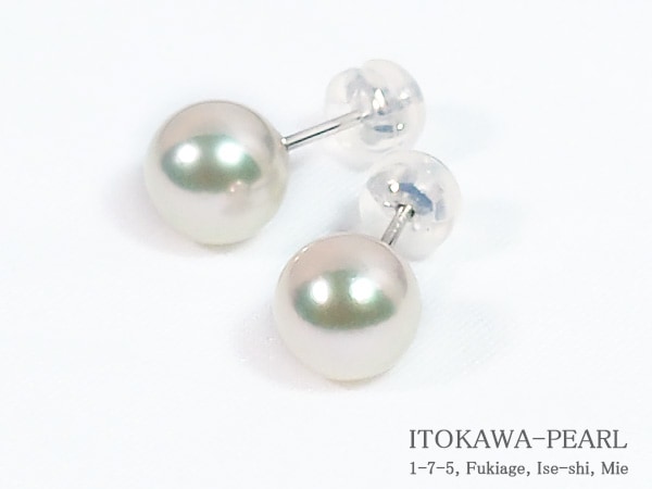 花珠真珠ピアス＜7.8mm＞スタッド・PT900 鑑別書付 PE-7167