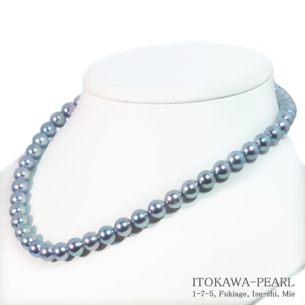 グレー系あこや真珠パールネックレス<8~8.5mm>N-12119-伊勢の真珠専門店 糸川真珠本店