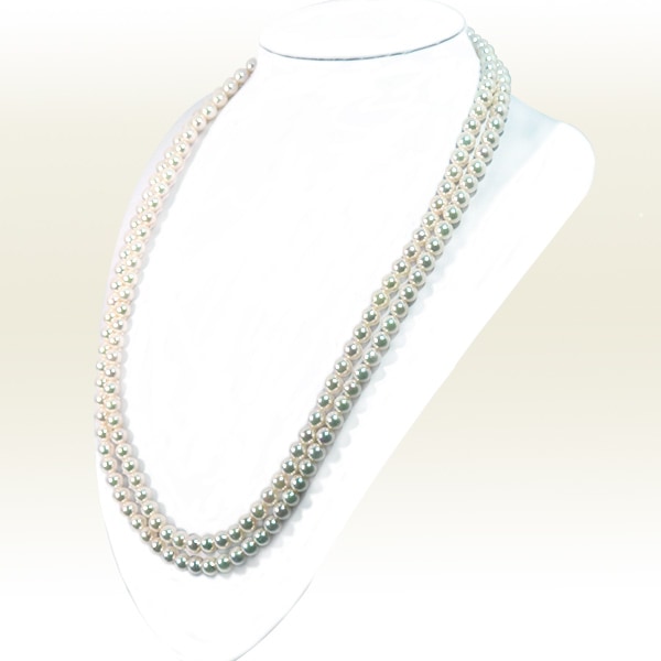 ロングネックレス(123.5cm)あこや真珠ネックレス＜6.5～7mm＞N-12286