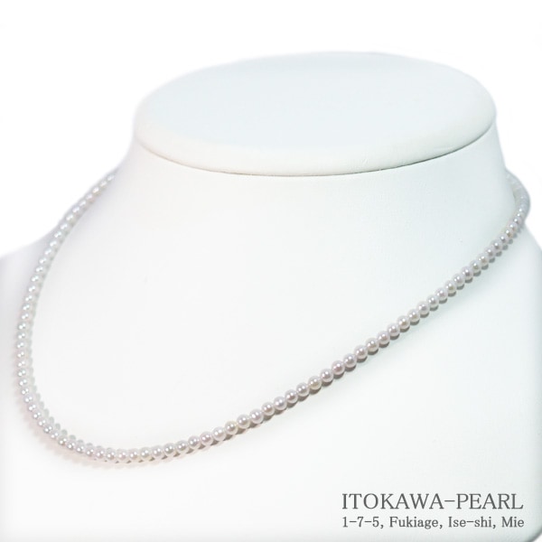 あこや真珠ベビーパールネックレス＜3～3.5mm＞アジャスター・シルバー N-12413