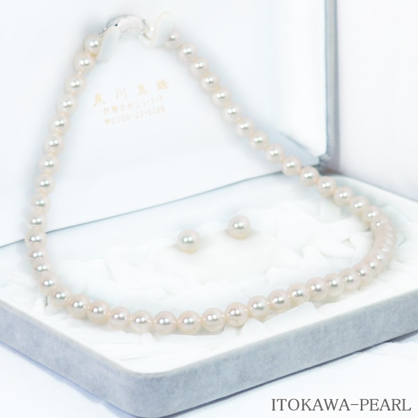 ２点セットあこや真珠ネックレス＜7.5mm＞NE-2334