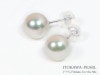無調色あこや真珠ピアス＜8.5mm＞スタッド・K14WG PE-7279