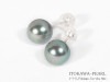 グレー系あこや真珠ピアス＜8.4mm＞スタッド・K14WG PE-7335