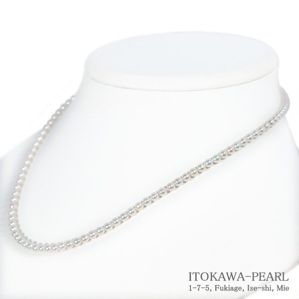 あこや真珠ベビーパールネックレス＜3.5～4mm＞アジャスター・K14WG N-12557