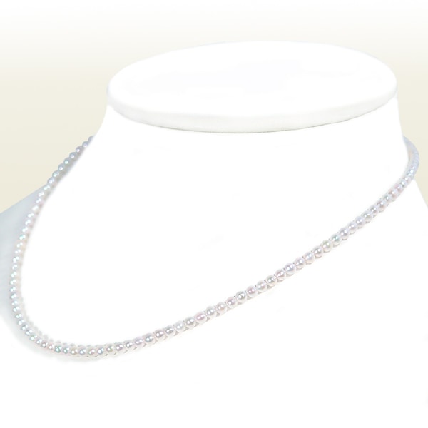 あこや真珠　ベビーパールネックレス＜3～3.5mm＞アジャスター・シルバー N-12409