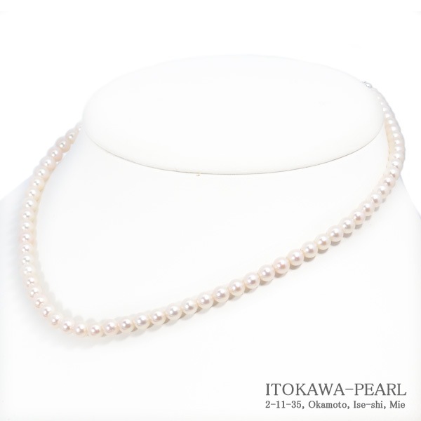 あこや真珠ベビーパールネックレス＜4.5～5mm＞アジャスター・シルバー  