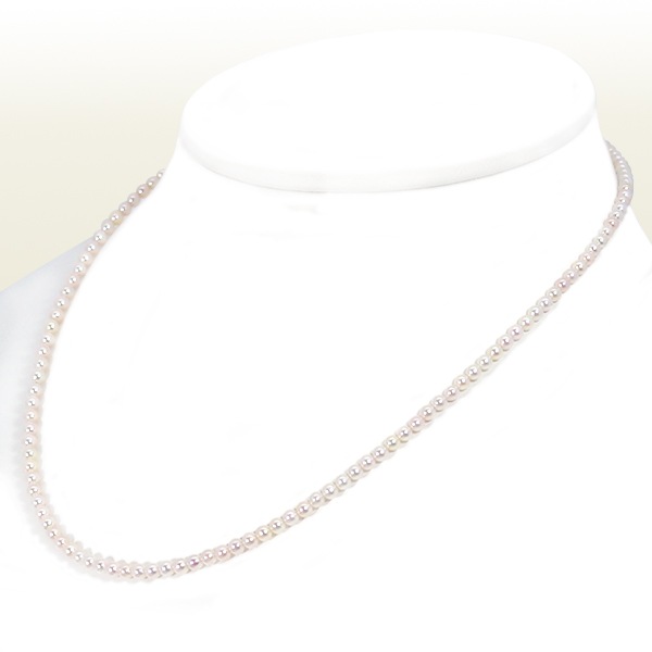 あこや真珠ベビーパールネックレス＜3～3.5mm＞アジャスター・シルバー 