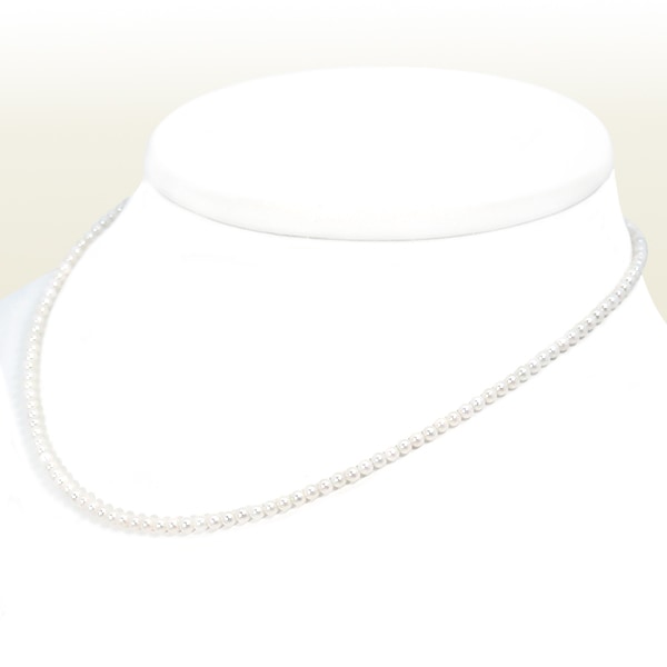 あこや真珠 ベビーパールネックレス＜3～3.5mm＞アジャスター・シルバー N-12885