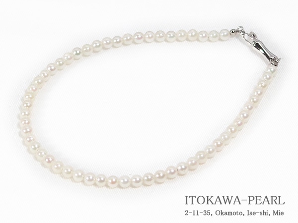 あこや真珠ブレスレット＜2.5～3mm＞差し込み式/シルバー（18cm）V-1755