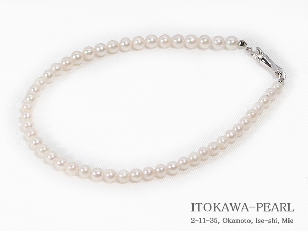 あこや真珠ブレスレット＜3～3.5mm＞差し込み式/シルバー（18cm）V-1757