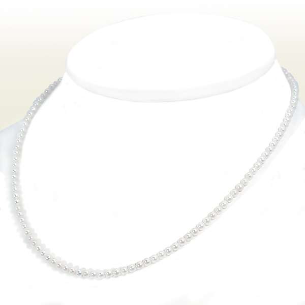 あこや真珠 ベビーパールネックレス＜3～3.5mm＞アジャスター・シルバー N-12911