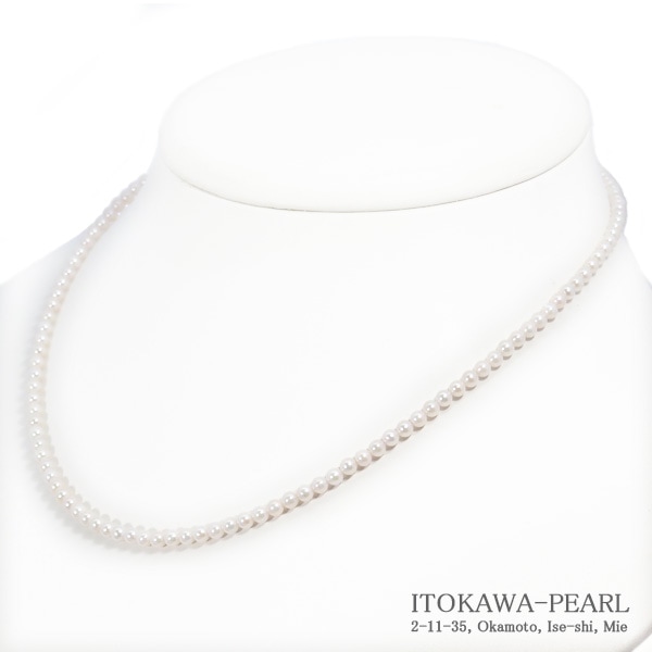 あこや真珠ベビーパールネックレス＜3～3.5mm＞アジャスター・シルバー N-12910