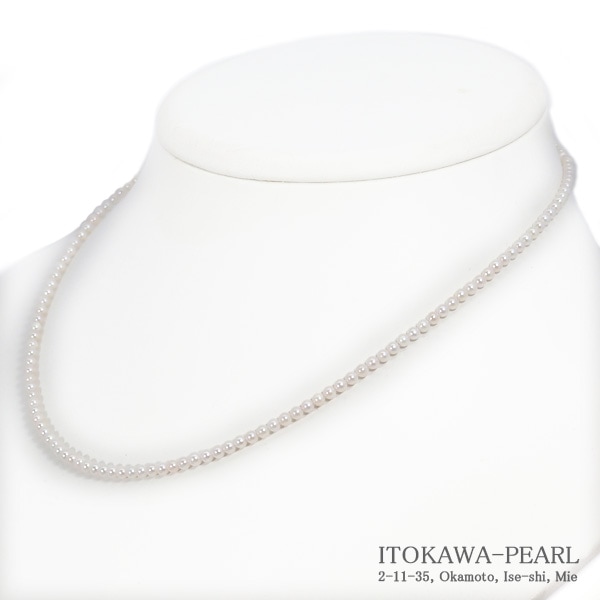 あこや真珠ベビーパールネックレス＜2.5～3mm＞アジャスター・シルバー N-12927