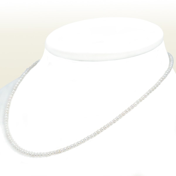 あこや真珠 ベビーパールネックレス＜2.5～3mm＞アジャスター・シルバー N-12929