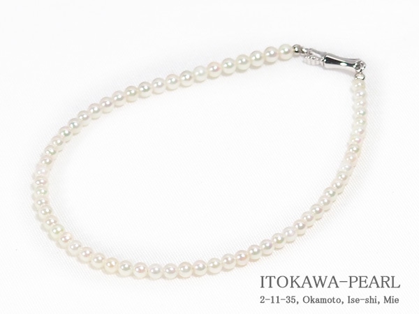 あこや真珠ブレスレット＜2.5～3mm＞差し込み式/シルバー（17.5cm）V-1761