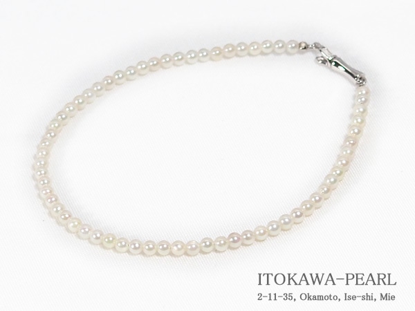 あこや真珠ブレスレット＜2.5～3mm＞差し込み式/シルバー（18cm）V-1762