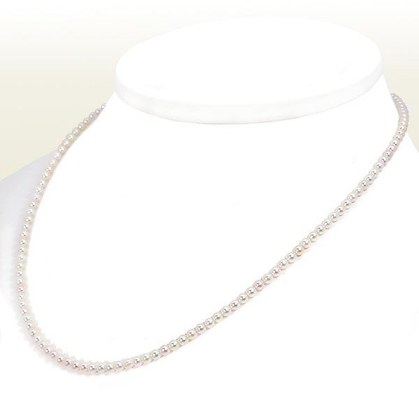 あこや真珠ベビーパールネックレス＜3～3.5mm＞アジャスター・シルバー N-12938
