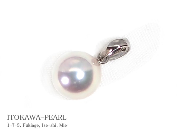 無調色 あこや真珠ペンダントトップ＜8.5mm＞Pt850 P-8494