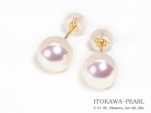 花珠真珠あこや真珠ピアス＜7.9mm＞スタッドK18YG PE-7607 | 真珠