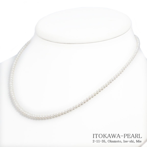 あこや真珠ベビーパールネックレス＜2.5～3mm＞アジャスター・シルバー