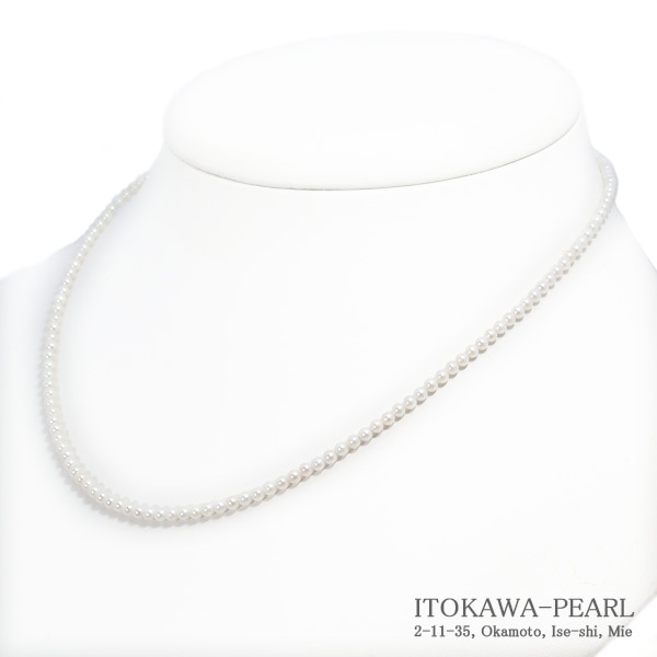 あこや真珠ベビーパールネックレス＜2.5～3mm＞アジャスター・シルバー N-12968