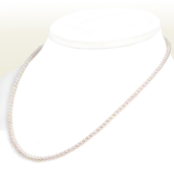あこや真珠ベビーパールネックレス＜3～3.5mm＞アジャスター・シルバー N-12972