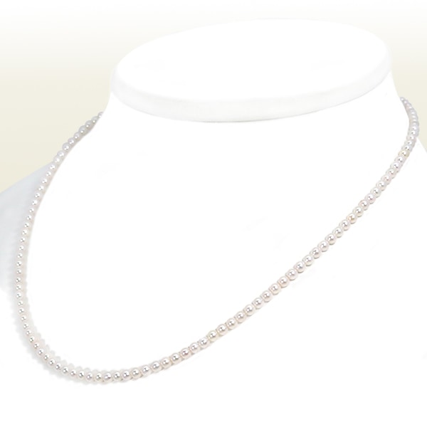 あこや真珠ベビーパールネックレス＜3～3.5mm＞アジャスター・シルバーN-12974