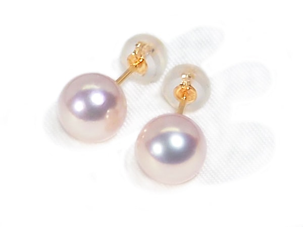 K18YG あこや真珠7mm スタッドピアス あこや真珠ピアス＜7.5mm＞スタッド・K18YG PE-7610 | 真珠ピアス,真珠