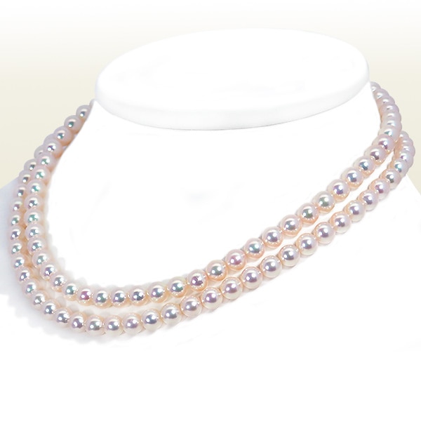 あこや真珠2連パールネックレス＜6.5～7mm＞N-12984 | すべての商品