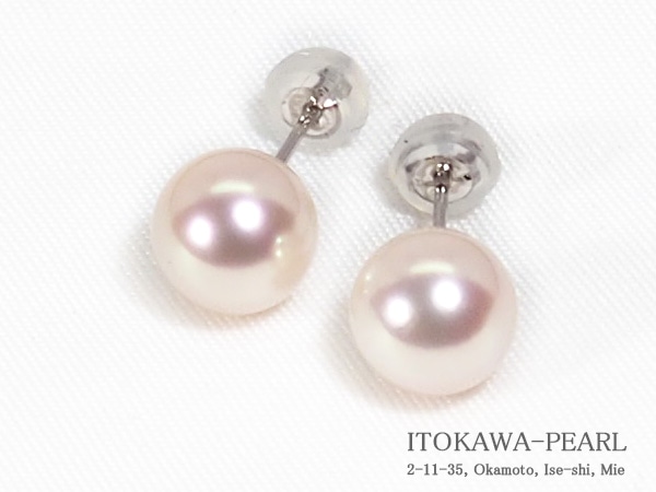 花珠真珠あこや真珠ピアス＜8.1mm＞スタッド・PT900 PE-7623