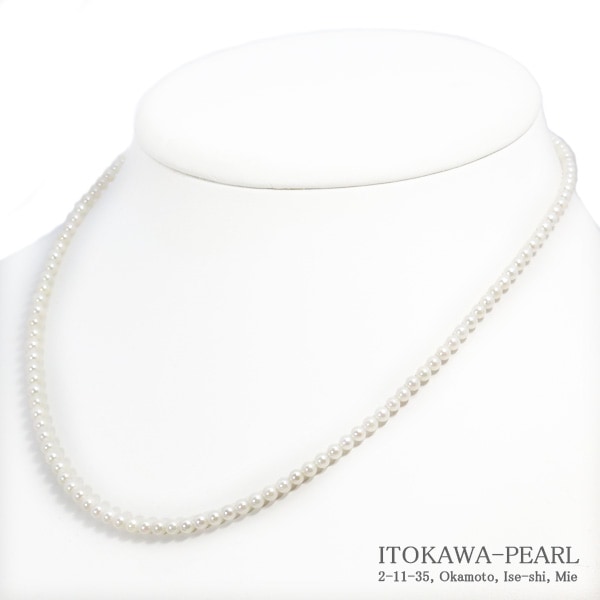 あこや真珠ベビーパールネックレス＜3～3.5mm＞アジャスター・シルバー N-12989