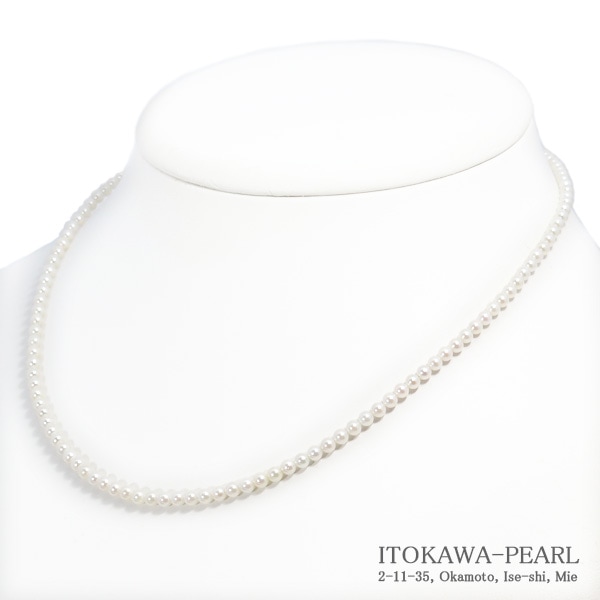 あこや真珠ベビーパールネックレス＜3～3.5mm＞アジャスター・シルバー N-12990