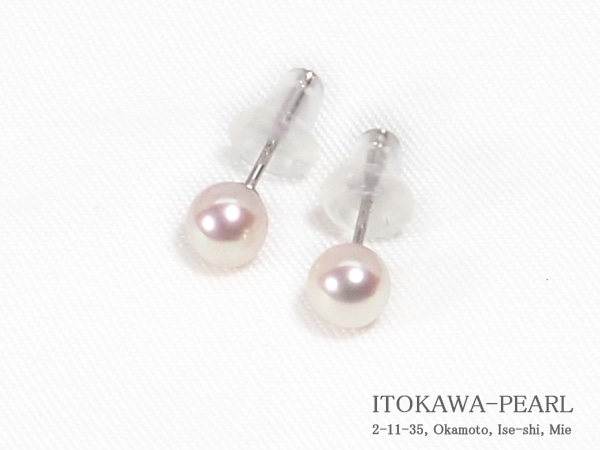 あこや真珠ピアス＜4.5mm＞スタッド・K14WG PE-7630