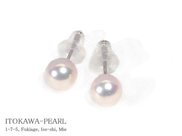 あこや真珠ピアス＜5.6mm＞スタッド・K14WG PE-7634