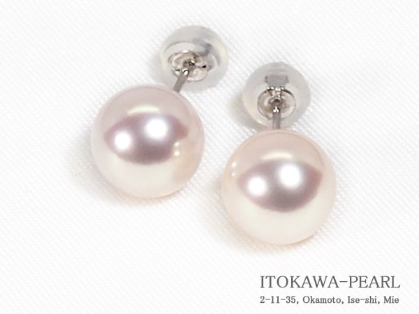 あこや真珠ピアス＜8.8mm＞スタッド・PT900 PE-7640