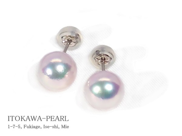 あこや真珠ピアス＜8.1mm＞スタッド・PT900 PE-7639