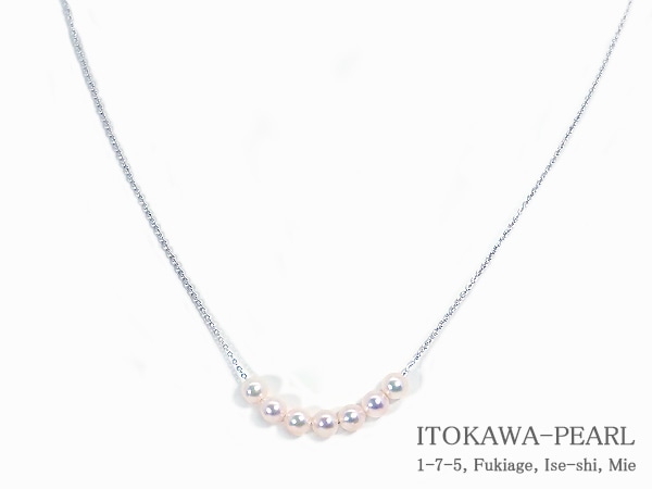 あこや真珠スルーペンダント＜4.5～5mm＞シルバー アズキチェーン P-8515