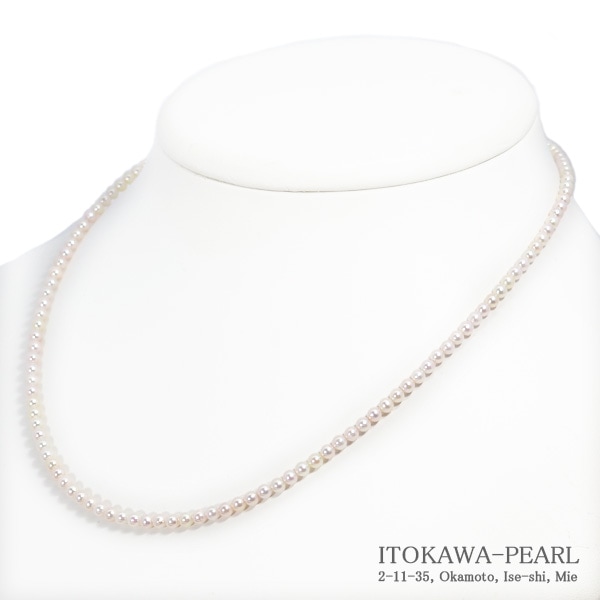 あこや真珠ベビーパールネックレス＜3～3.5mm＞アジャスター・シルバー N-13007