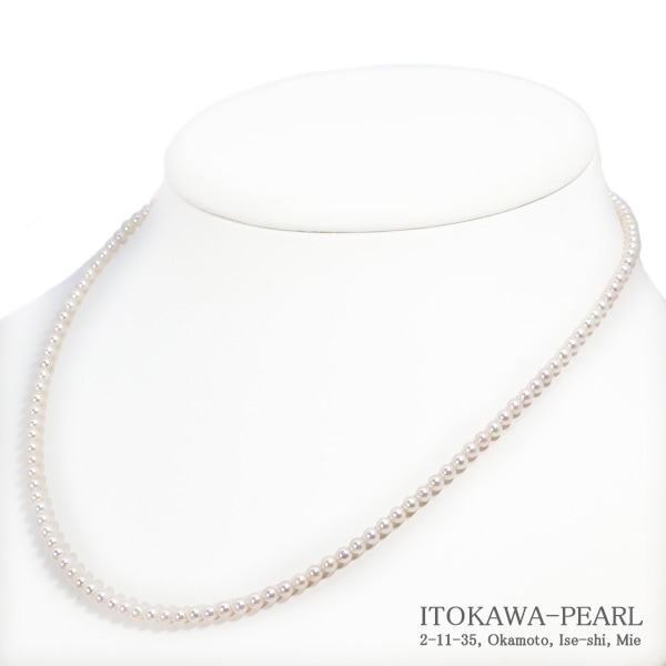 あこや真珠ベビーパールネックレス＜3～3.5mm＞アジャスター・シルバー N-13009