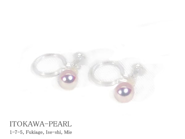あこや真珠ノンホールピアス＜4.1mm＞樹脂製イヤリング　E-4848