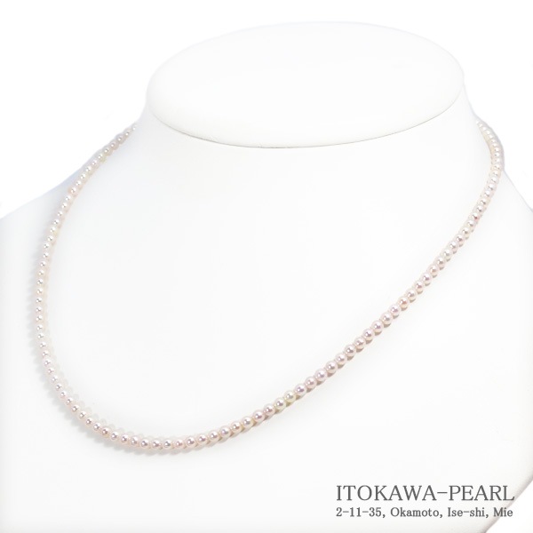 あこや真珠ベビーパールネックレス＜3～3.5mm＞アジャスター・シルバー N-13010