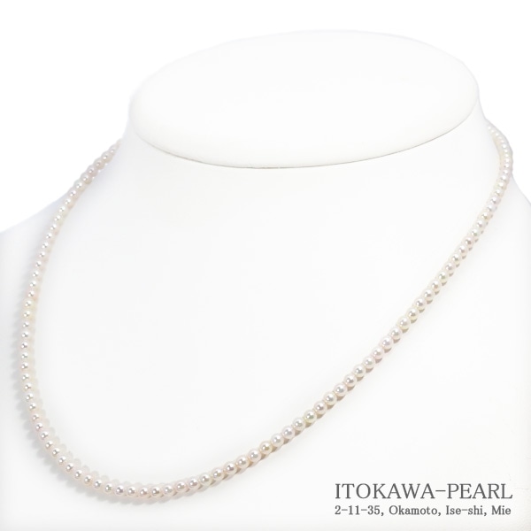 あこや真珠ベビーパールネックレス＜3～3.5mm＞アジャスター・K18YG N