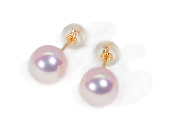 あこや真珠ピアス＜7.8mm＞スタッド・K18YG PE-7656 | 真珠ピアス,真珠