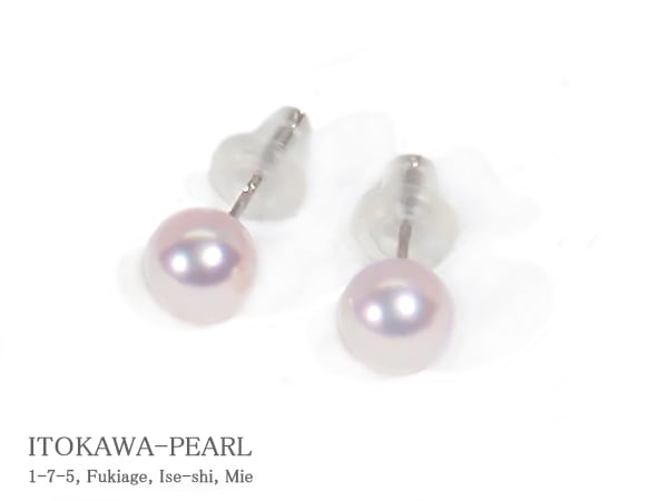 あこや真珠ピアス＜5.6mm＞スタッド・K14WG PE-7652