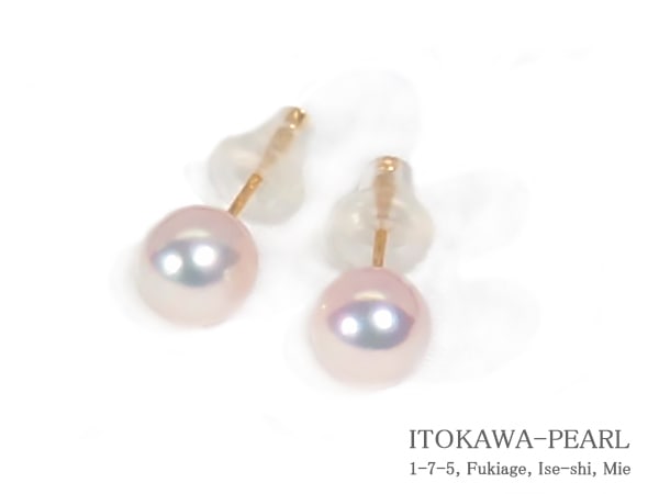 あこや真珠ピアス＜5.8mm＞スタッド・K18YG PE-7650 | 真珠ピアス,真珠