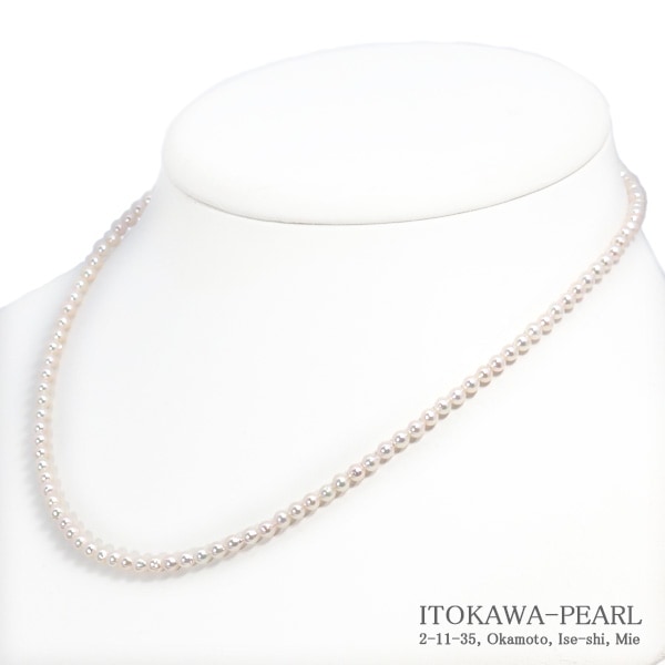 あこや真珠ベビーパールネックレス＜3～3.5mm＞アジャスター・シルバー N-13023