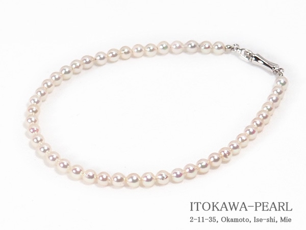 あこや真珠ブレスレット＜3～3.5mm＞差し込み式/シルバー（17cm）V-1772