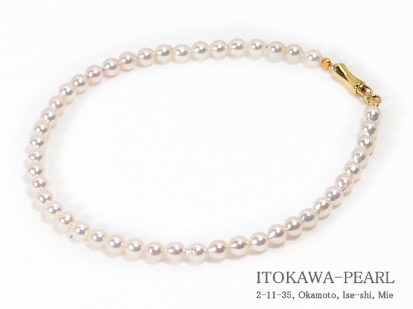 あこや真珠ブレスレット＜3～3.5mm＞差し込み式/シルバー（18cm）V-1774