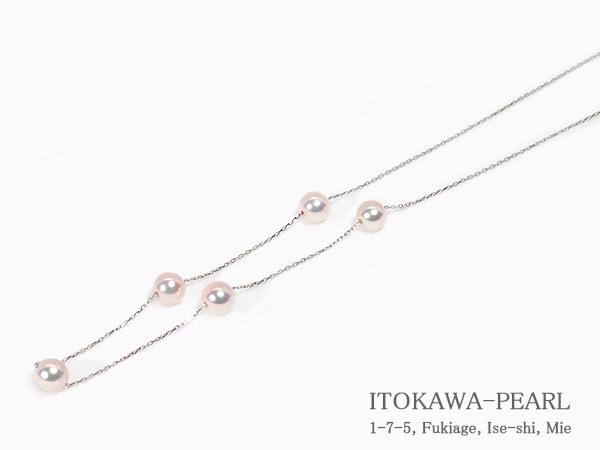 あこや真珠 ステーションネックレス＜5～5.5mm＞ K10WG P-8522